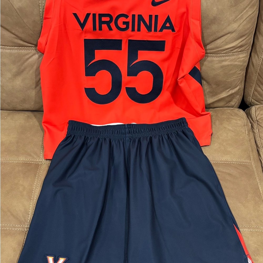 Nike Virginia Basketball Orange and Navy Men's Jersey and Shorts
